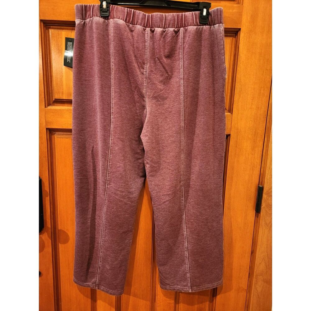 Logo by Lori Goldstein Purple Lounge Pants Pull-on Wide-Leg Size XLP NWT!
